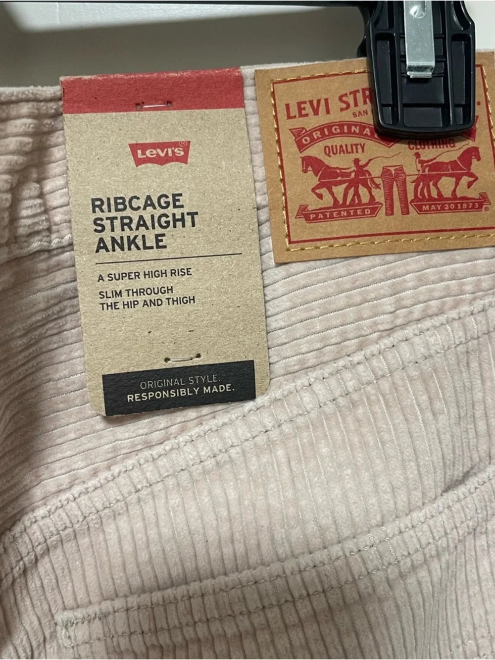 NWT Levi's Premium RIBCAGE STRAIGHT ANKLE CORDUROY WOMEN'S PANTS Sz 31x27 - Picture 11 of 13